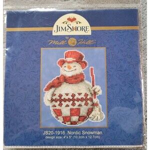 Mill Hill Jim Shore Nordic Snowman Bead Cross Stitch Ornament Kit JS201916 2019